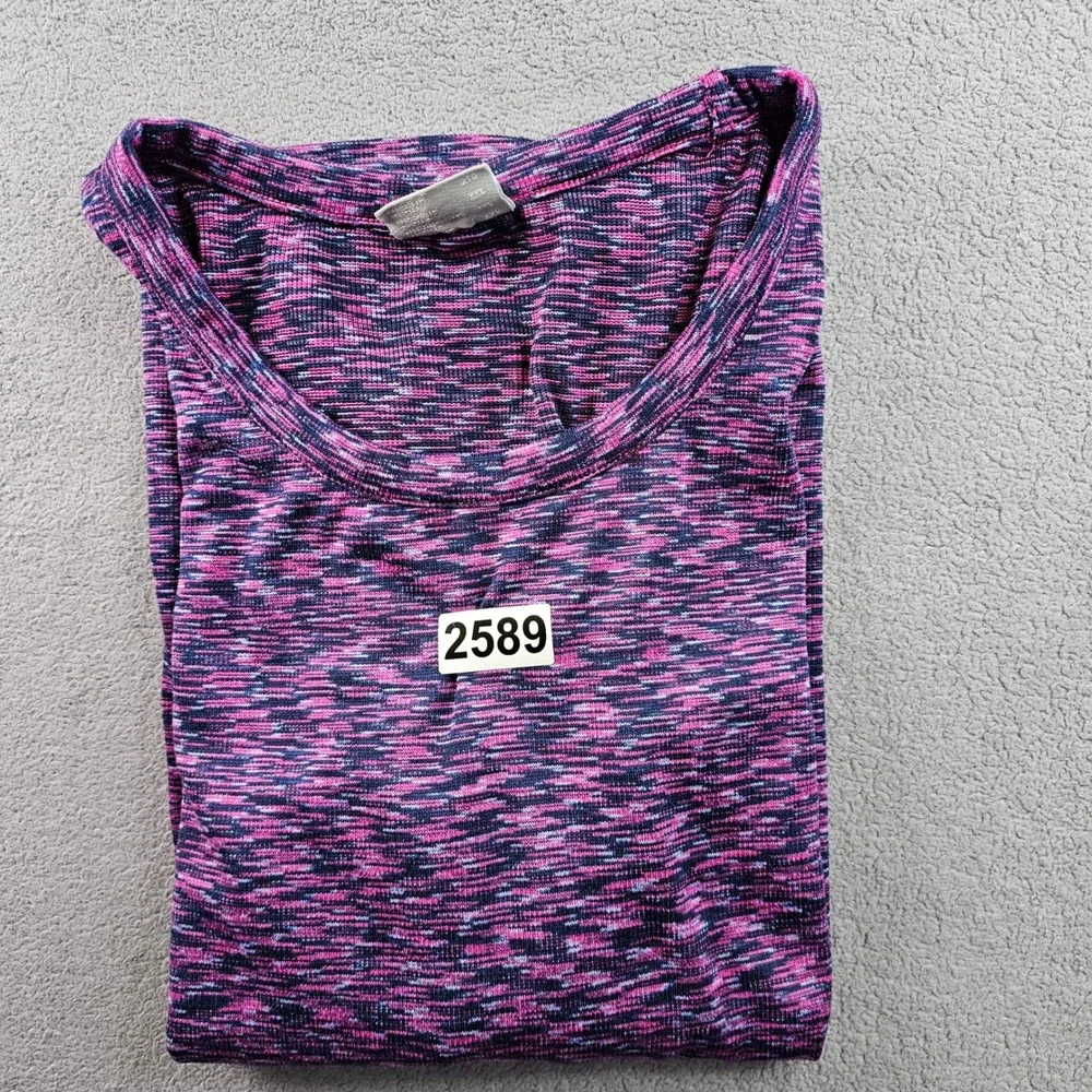Columbia Tee Shirt Womens XXL Purple Space Dye Crew Neck Short Sleeve Pullover - Picture 8 of 9